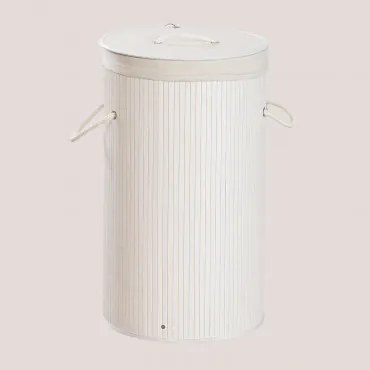 Kosz Na Pranie Z Bambusa Irma Biała - Sklum