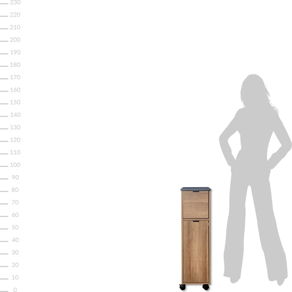 Wózek kuchenny z koszem na śmieci, 60 x 25 x 86 cm