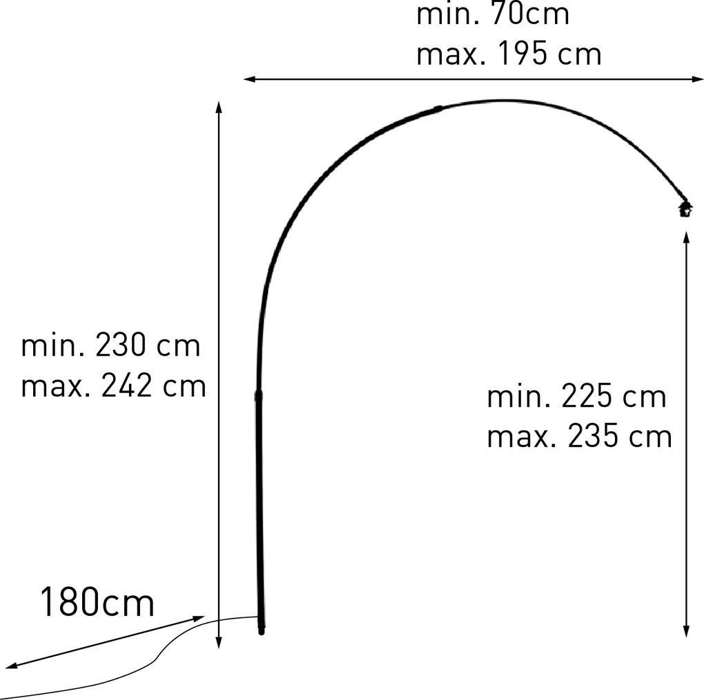 Łuk do lampy łukowej XXL mosiądz