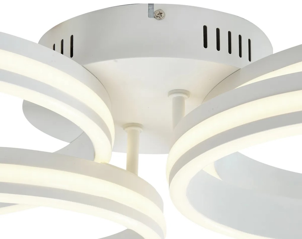Lampa sufitowa biała z LED z 3-stopniową regulacją ściemniania 4-punktowa - NavaraDesignerski Oswietlenie wewnetrzne