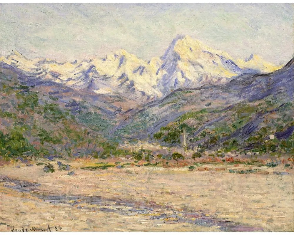 Obraz – reprodukcja 70x55 cm The Valley of the Nervia, Claude Monet – Fedkolor