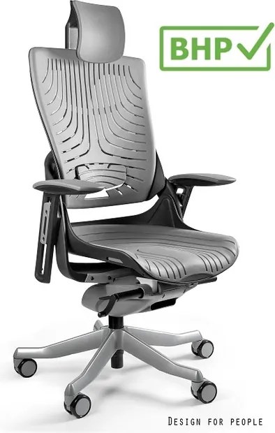 Fotel ergonomiczny Wau 2, Czarny Elastomer, zgodny z normą BHP