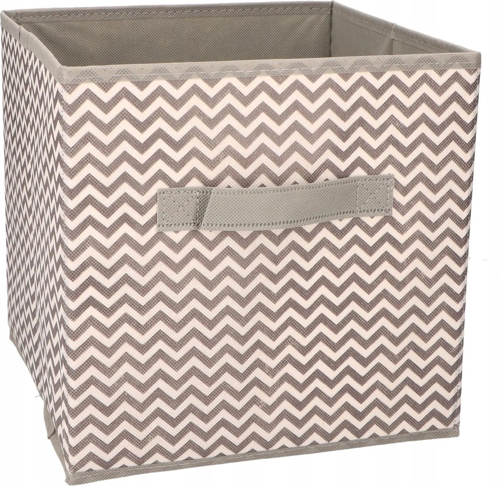 Organizer Tekstylny Wzór Zygzak Pudełko kosz 31x31x31 cm do Szafy Garderoby