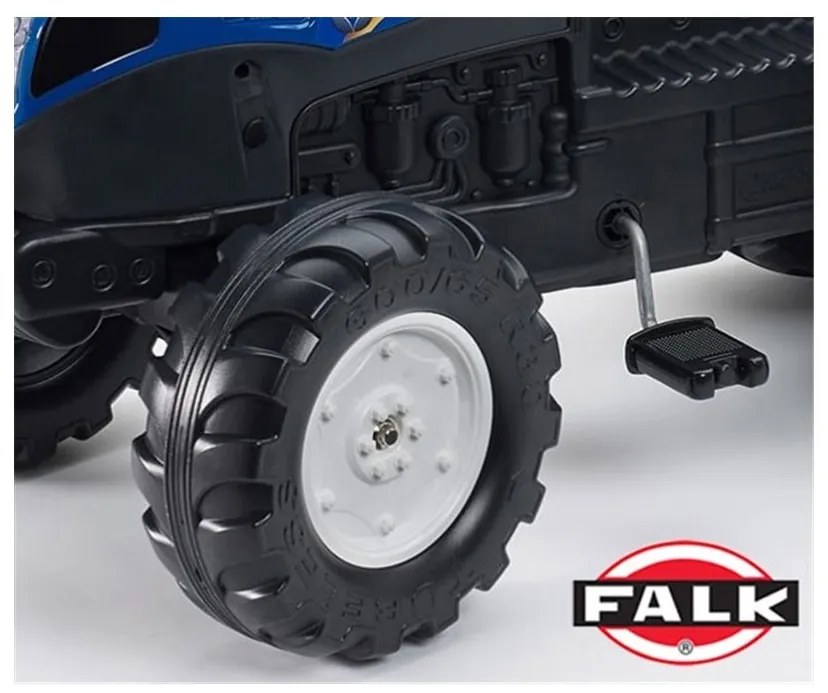 New holland traktor na pedały z przyczepą i łyżką falk