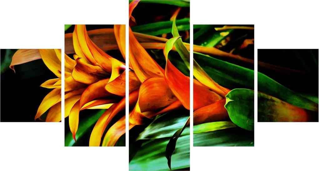 Obraz pomarańczowego kwiatu (125x70 cm)