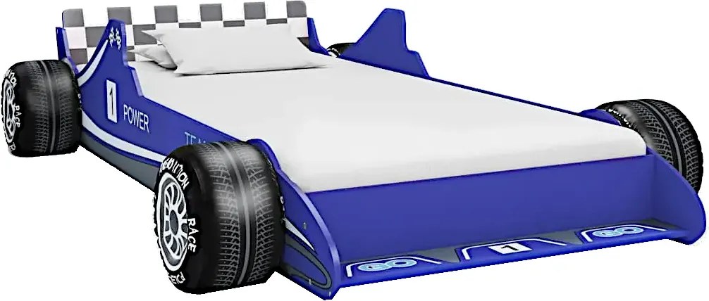 Niebieskie łóżko w kształcie auta 90x200 M2-P13