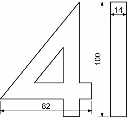 Aluminiowy numer domu 2, 3D, pow. szlifowana