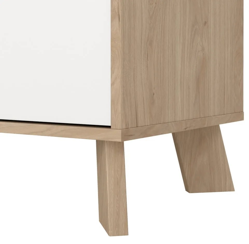 Biało-naturalna komoda w dekorze dębu 196x73x39 cm Ikast – Tvilum