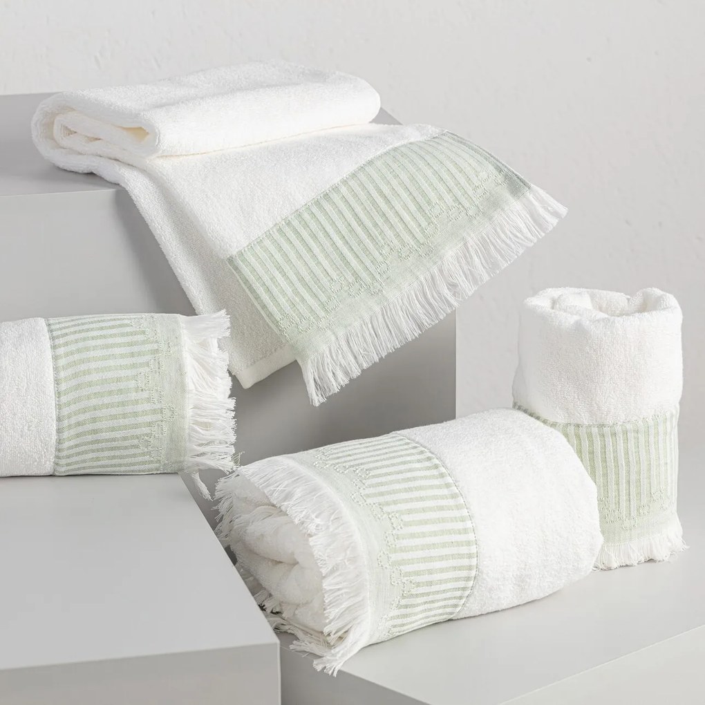 Zestaw ręczników Trevor 3szt. white green