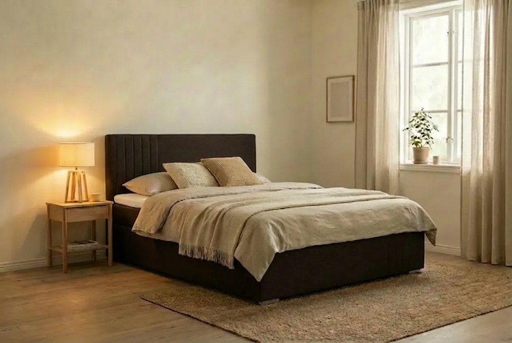 Łóżko MARS 140x200 cm Ciemny brąz Bez materaca