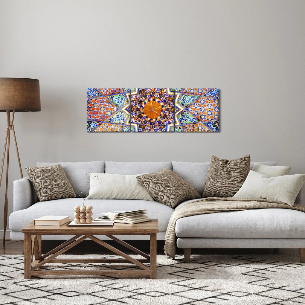 Obraz mozaiki (z zegarem) (90x30 cm)