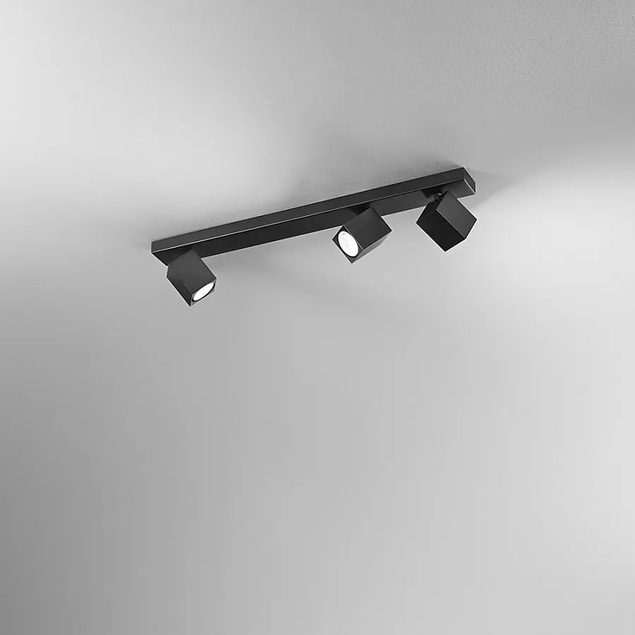 ODDY regulowana kwadratowa lampa ścienna LED, czarna, 3xGu10, Perenz