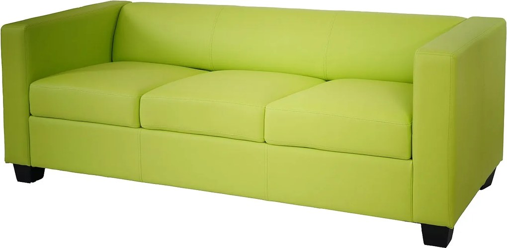 Sofa 3-osobowa Lille,  sztuczna skóra, jasnozielona