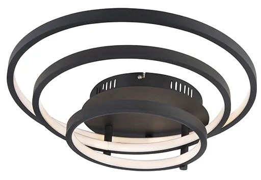 Nowoczesna lampa sufitowa czarna z wbudowanym LED i ściemniaczem - Rondas Nowoczesny Oswietlenie wewnetrzne