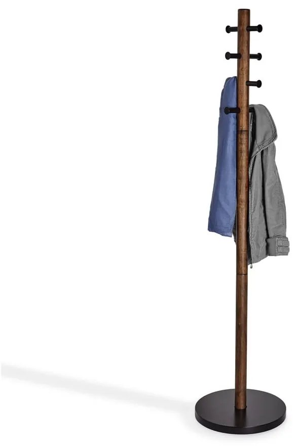 Czarny wieszak z drewna kauczukowego Pillar – Umbra