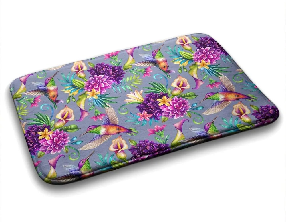 Dywanik łazienkowy Dywanik łazienkowy Kwiaty Ptaki