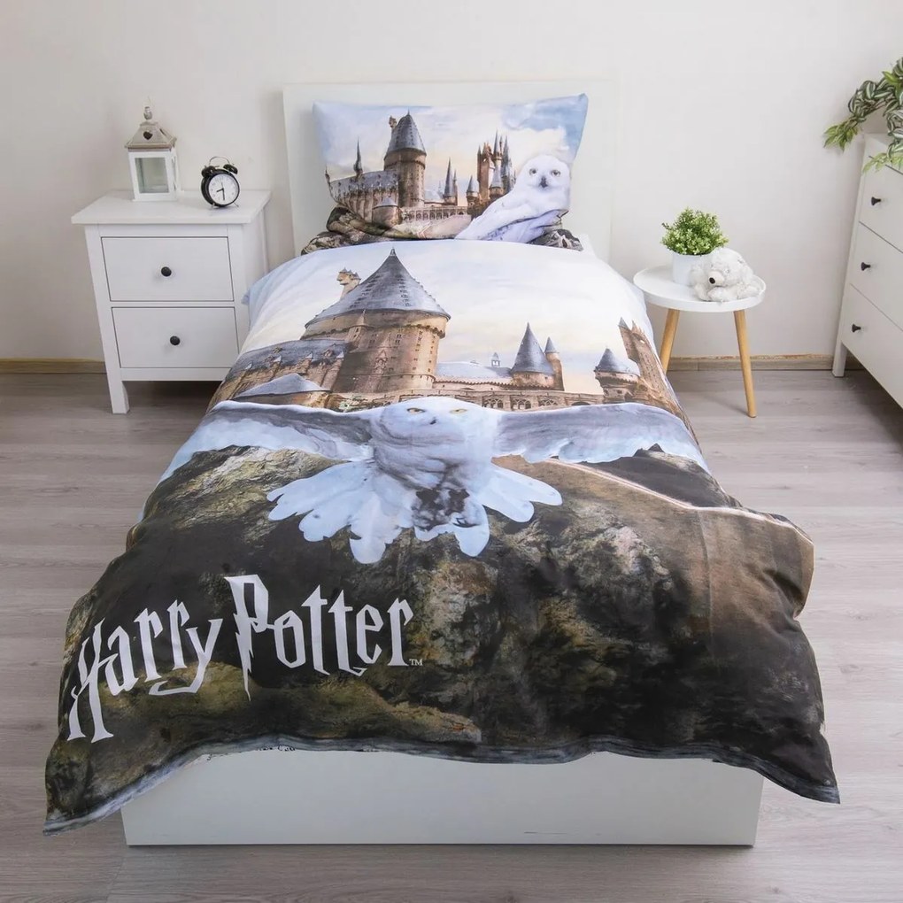 Jerry Fabrics Pościel bawełniana Harry Potter Hedwig 02, 140 x 200 cm, 70 x 90 cm