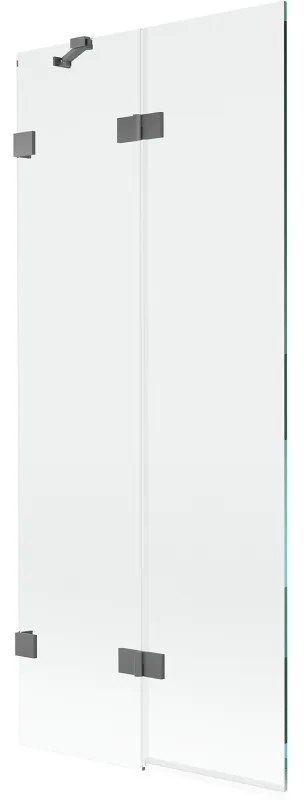 Mexen Lunar parawan nawannowy 2-skrzydłowy lewy 80 x 150 cm, transparent, gun metal - 897-080-100-95-00-L
