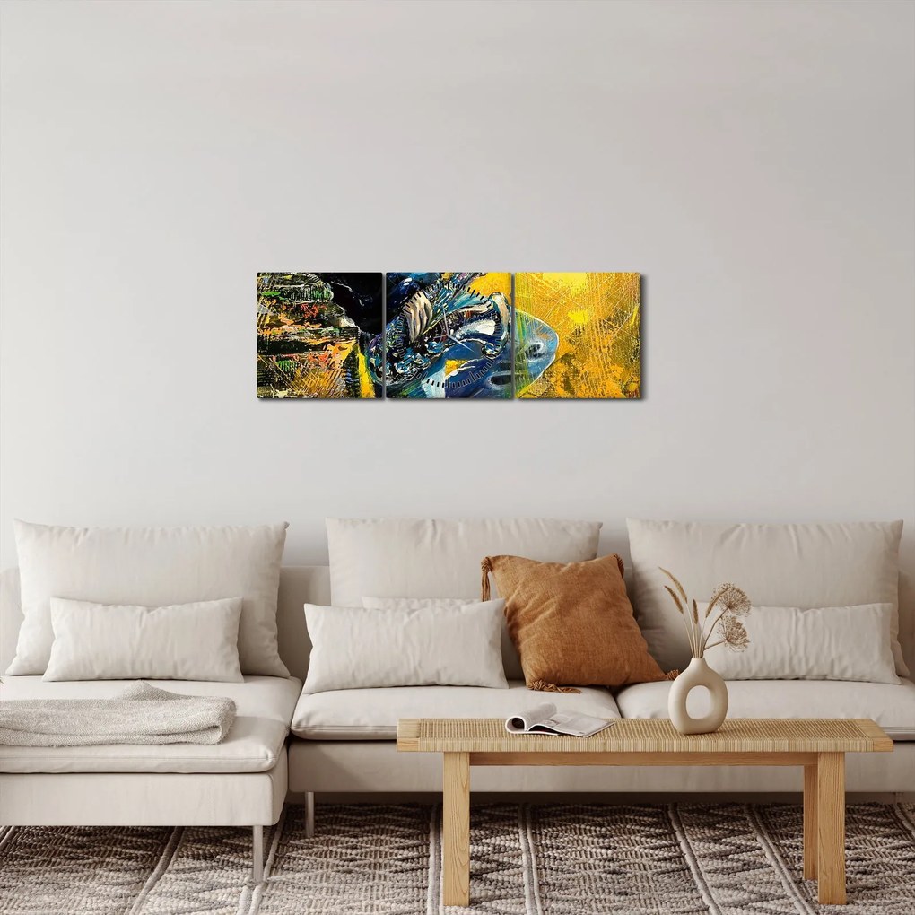 Obraz saksofonisty (z zegarem) (90x30 cm)