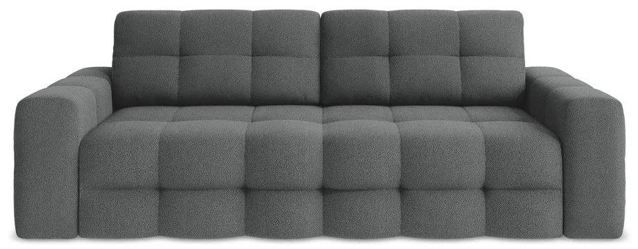 Ciemnoszara rozkładana sofa z materiału bouclé 255 cm Milu – Makamii