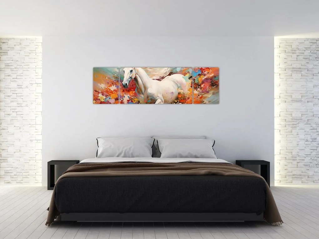 Obraz - Malowanie konia (170x50 cm)