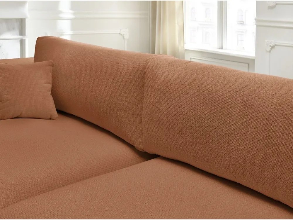 Pomarańczowa rozkładana sofa ze schowkiem 265 cm Ezechiel – Bobochic Paris