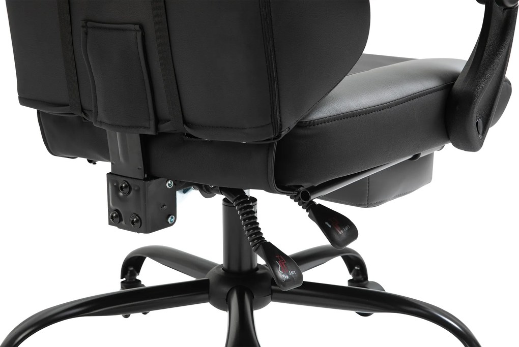 Vinsetto Ergonomiczne krzesło gamingowe z podnóżkiem krzesło biurowe do biurka czarne | Aosom PL