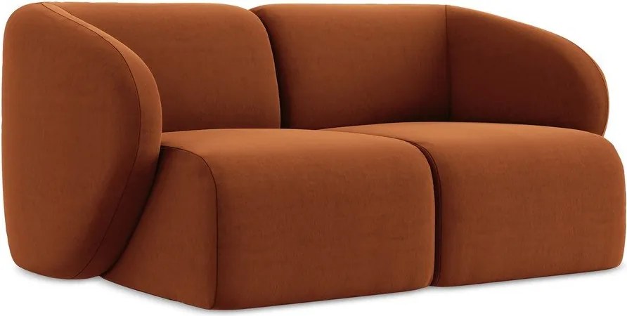 Aksamitna sofa w kolorze terakoty 174 cm Lani – Makamii