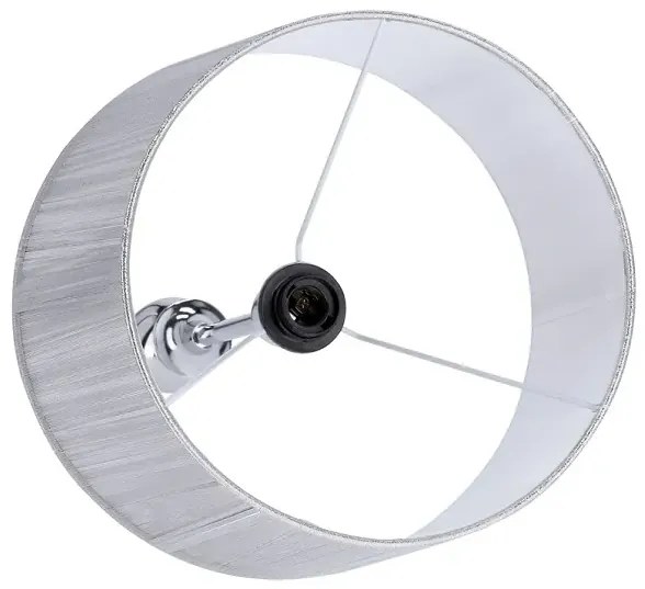 Srebrna lampa stojąca z nitkowym abażurem - V165 C9-B38