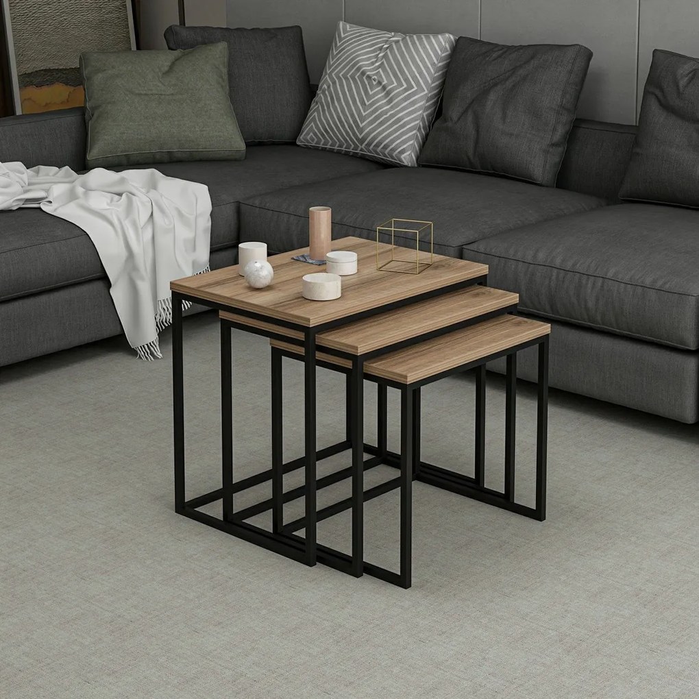 Stół składany Evia Walnut, 3 szt.