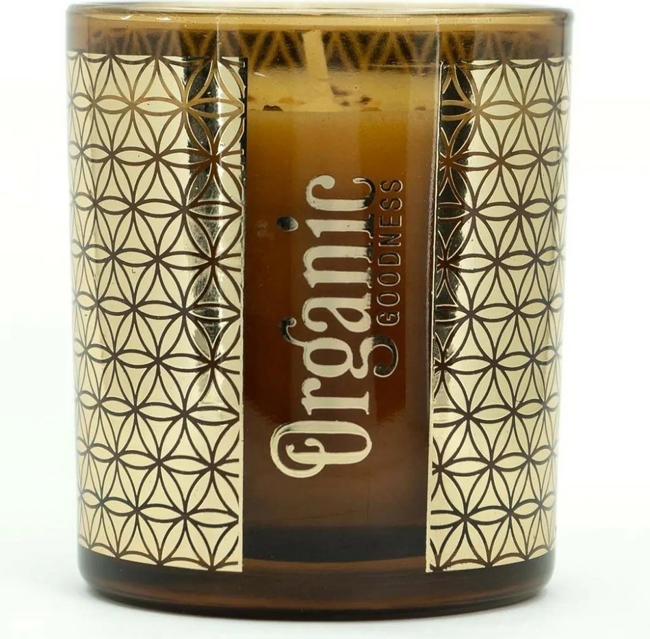 Organiczna świeca kadzidlana Lemongrass & Spice 200 g w szklanym słoiku ze złotą folią