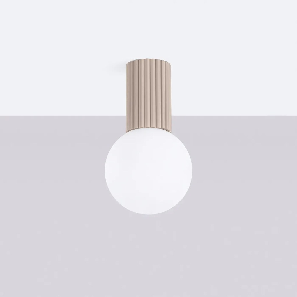 Plafon HALO taupe IP44 ryflowany SOLLUX  LIGHTING