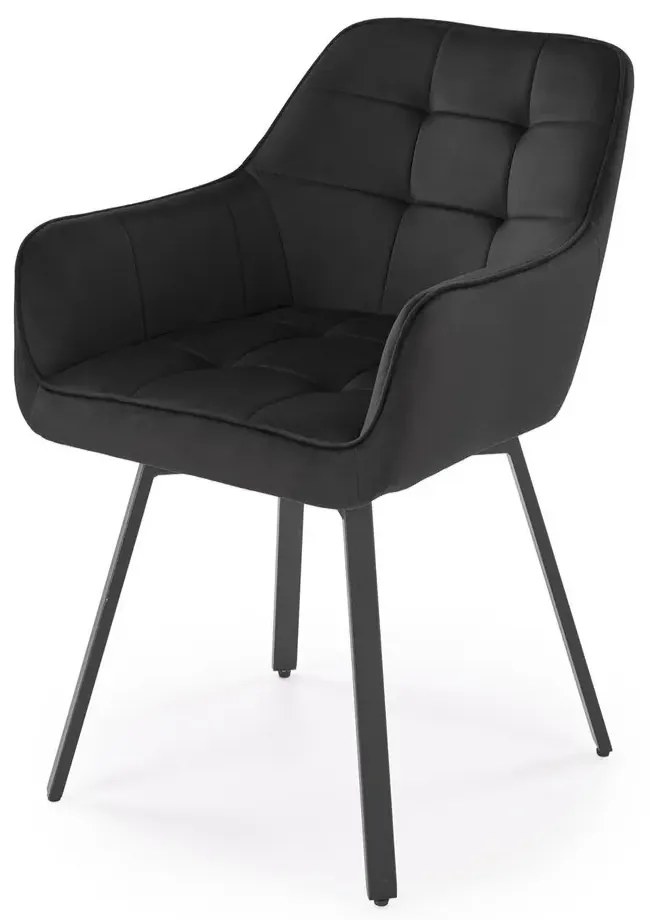 Krzesło tapicerowane K588 VELVET czarne obracane HALMAR