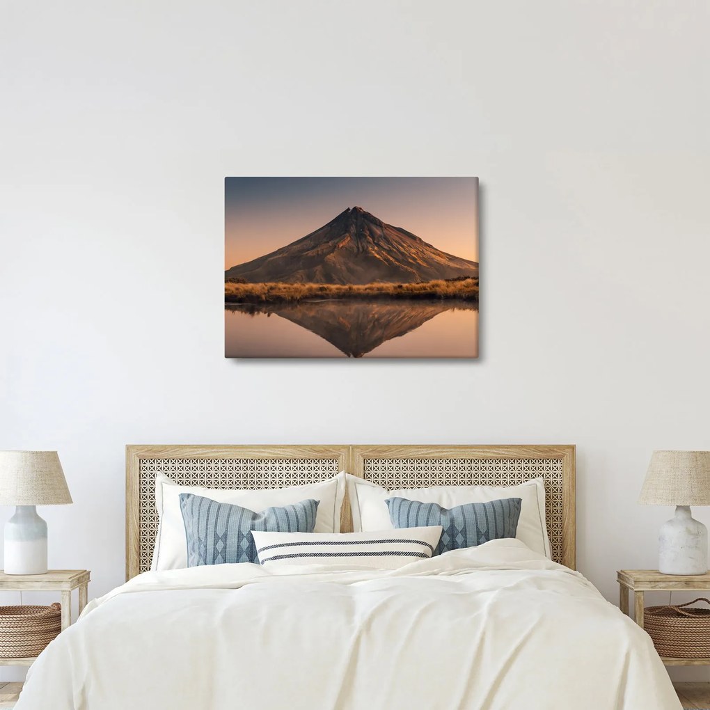 Obraz odbicia góry Taranaki, Nowa Zelandia (70x50 cm)
