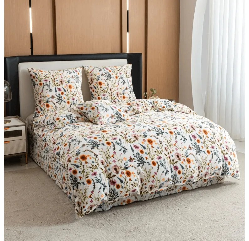 PrzytulneMieszkanie.pl PrzytulneMieszkanie.pl Pościel z mikropluszu HERBALIS kremowa Rozmiar pościeli: 70 x 90 cm | 140 x 200 cm