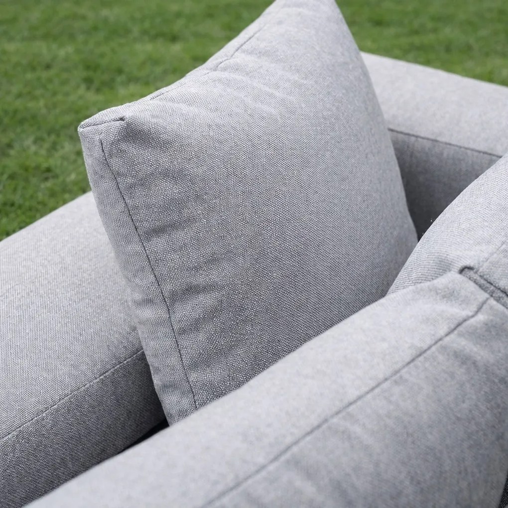 Zestaw mebli ogrodowych Bellagio NM2011 z sofami, fotelami i stołem, szary, poduszki szare