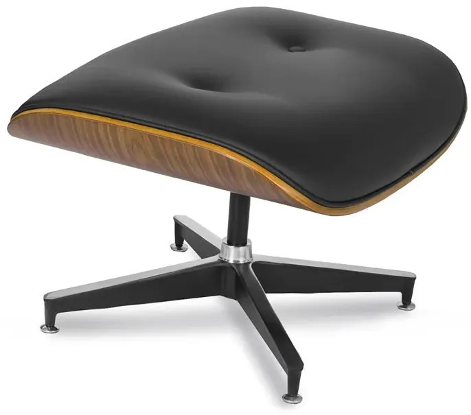 Czarny fotel wypoczynkowy z podnóżkiem N2-C55