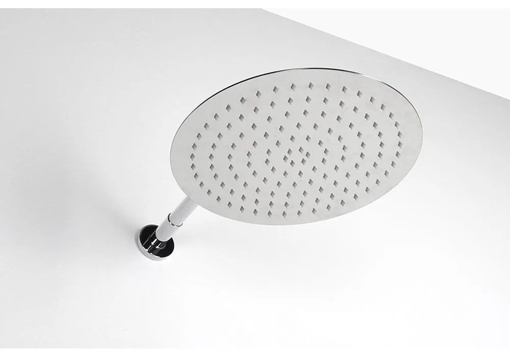 Deszczownica ze stali nierdzewnej w kolorze srebra z połyskiem ø 30 cm Slim – Sapho
