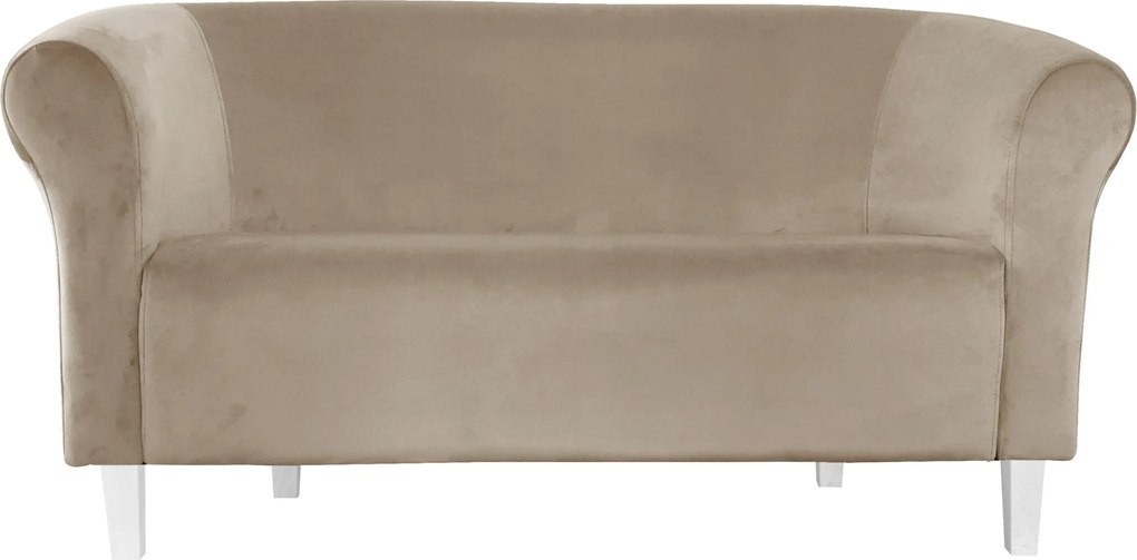 Sofa Milo tkanina Welur wygodna sofa tapicerowana do salonu i poczekalni : Kolor nogi - Biała, Kolor tkaniny - VELVET - MG09, Typ tkaniny - Velvet, Wysokość nogi - 15 cm