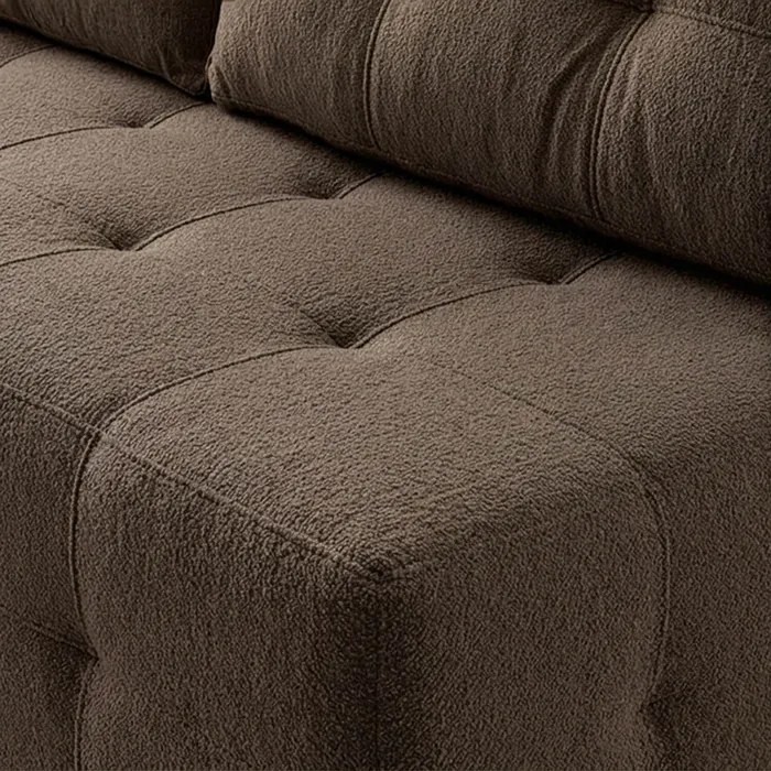 Sofa z Funkcją Spania MORANA Mocca Boucle Nowoczesna