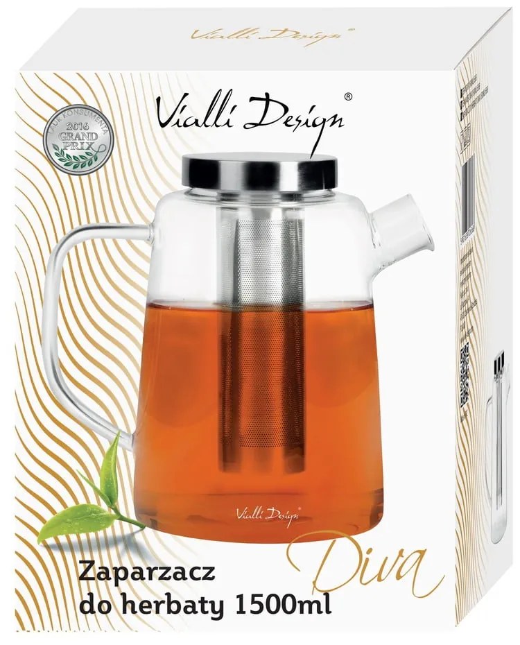 Szklany dzbanek do herbaty Vialli Design, 1,5 l