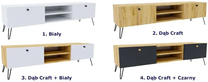 Biała szafka pod telewizor na nóżkach F2-S63