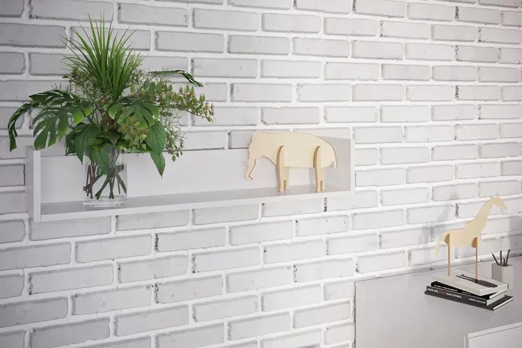 Biała minimalistyczna półka ścienna - Erno 4S