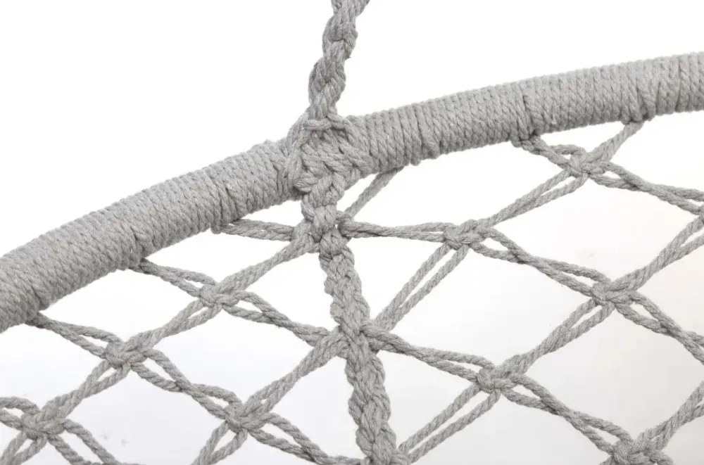 Szare wiszące krzesło KOLUMBIA z poduszką