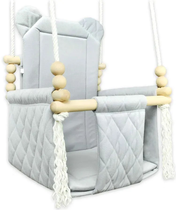 Szara pikowana huśtawka dla dzieci N0-A33