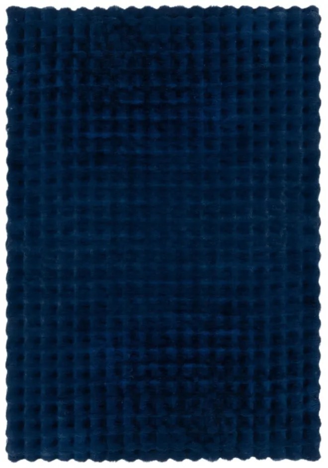 Ciemnoniebieska syntetyczna skóra 180x290 cm Waffle Faux Fur – Flair Rugs