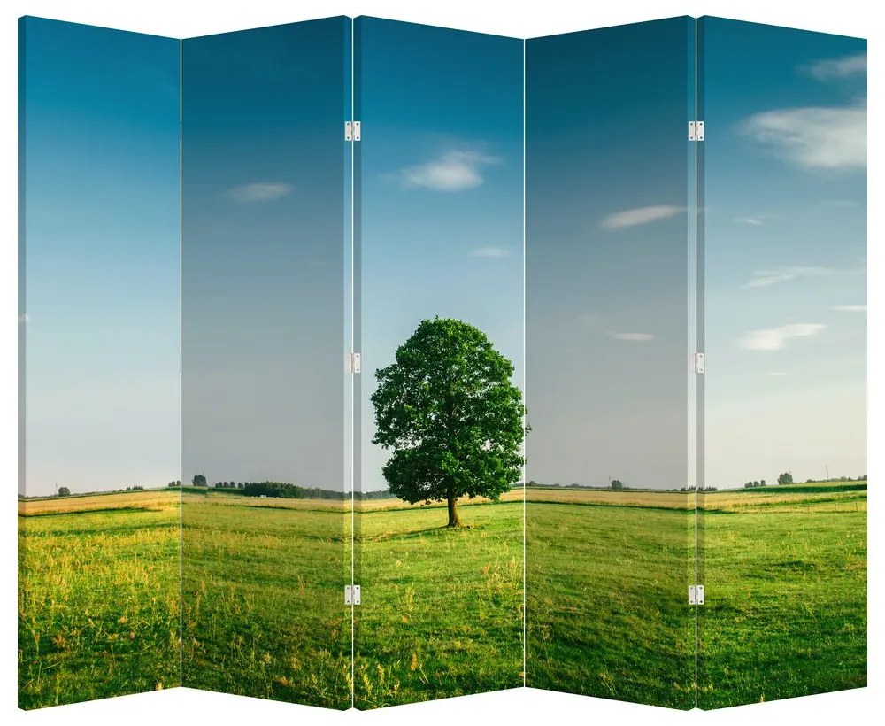 Parawan - Drzewo na łące (210x170 cm)