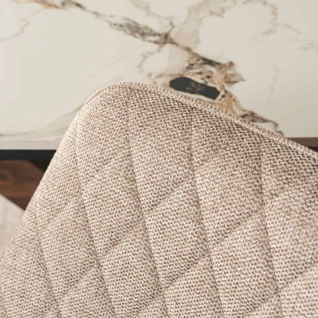 Krzesło Tapicerowane do Jadalni BRESSO 2 Beżowe Nowoczesne Loft