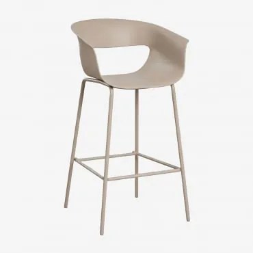 Zestaw 2 Wysokich Stołków Ogrodowych Z Polipropylenu I Stali Alanys Moka Brown & ↑75 Cm - Sklum