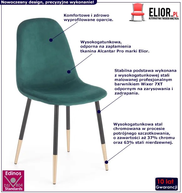 Zielone tapicerowane krzesło P5-E64